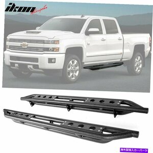 Nerf Bar フィット07-18シルバラードGMCシエラ拡張タクシー6 サイドステップナーフバーランニングボード Fits 07-18 Silverado GMC Sierr