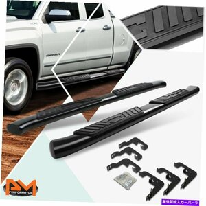 Nerf Bar 07-19シルバラード/シエラext曲線楕円形5 ステップナーフバーランニングボードブラック For 07-19 Silverado/Sierra Ext Curved