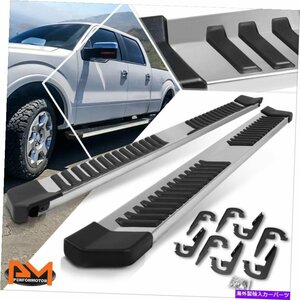 Nerf Bar 04-14フォードF150スーパークルーキャブ6 フラットサイドステップナーフバーランニングボードクローム For 04-14 Ford F150 Sup