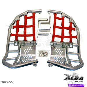 Nerf Bar TRX 450R 450er nerf bars Pro Peg Heel Guards alba Racing Silver Red 218t7sr TRX 450R 450ER Nerf Bars Pro Peg Heel Guards