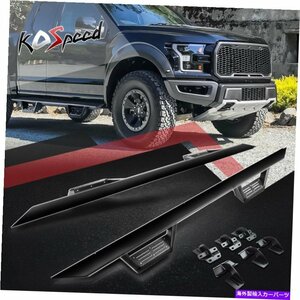 Nerf Bar 3 アルミニウムランニングボードドロップステップパッド15-22 F150-350クルーキャブ用のネルフバー 3 Aluminum Running Board