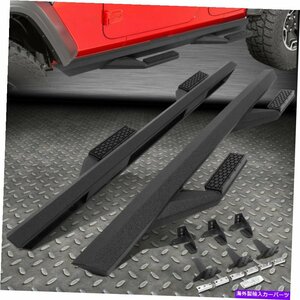 Nerf Bar 18-22のジープラングラーJL 4DRペアスチールサイドアームステップナーフバーランニングボード FOR 18-22 JEEP WRANGLER JL 4DR P