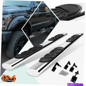 Nerf Bar 99-16フォードスーパーデューティクルーオーバル6 サイドステップナーフバーランニングボードクロム For 99-16 Ford Super Duty