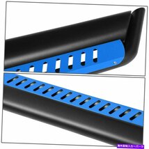 Nerf Bar 18-22のジープラングラーJLサイドナーフバーランニングボード付き青いドロップステッププレート FOR 18-22 JEEP WRANGLER JL SID_画像3