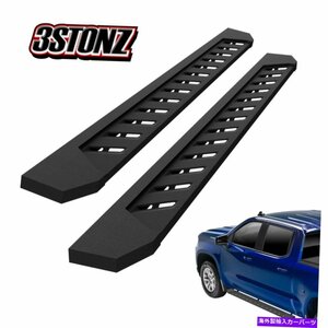 Nerf Bar 07-18のランニングボードシボレーシルバラードGMCシエラ7 ブラックサイドステップナーフバー Running Board For 07-18 Chevy Si