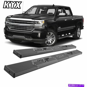 Nerf Bar 07-18のシボレーシルバラード1500クルーキャブ6 ランニングボードnerfバーサイドステップblk for 07-18 Chevy Silverado 1500 C