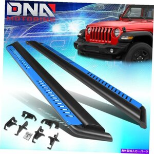 Nerf Bar 18-21のジープラングラーJLサイドナーフバーランニングボードW/ブルードロップステッププレート FOR 18-21 JEEP WRANGLER JL SID