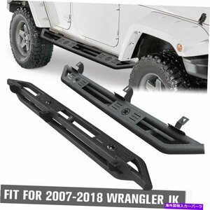 Nerf Bar 2007-2018のためのネルフバーランニングボードサイドステップブラックジープラングラーJK 4ドアUS Nerf Bar Running Boards Side