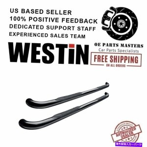 Nerf Bar ウェスティン3 07-18用ブラックパウダーコーティングトヨタタンドラEシリーズラウンドナーフバー Westin 3Black Powder Coated