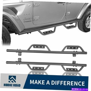 Nerf Bar フックロードジープランニングボードNERFサイドステップバージープラングラーJL 18-22 4DR Hooke Road Jeep Running Board Nerf