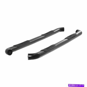 Nerf Bar 牡羊座3インチラウンドセミグロスブラックナーフバーサイドステップ214045 Aries 3 inch Round Semi Gloss Black Nerf Bars Side