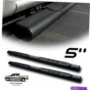 Nerf Bar 04-21日米国ッサンタイタンクルー5 楕円形のマットブラックスチールサイドステップナーフバーボード For 04-21 Nissan Titan Cr