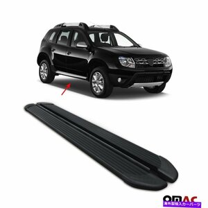 Nerf Bar ダシアダスター2010-2018サイドステップALUのランニングボードNERFバー。ブラック2 PC Running Boards Nerf Bars For Dacia Dust