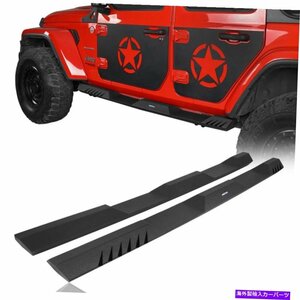 Nerf Bar テクスチャパウダーコーティングされたリーパーサイドステップ18-22ジープラングラーJLのロックスライダー Textured Powder Coat