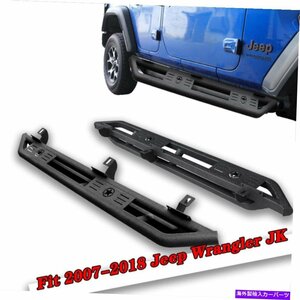 Nerf Bar ランニングボードガードNERFバーサイドステップフィット2007-2018ジープラングラーJK 4ドア Running Board Guards Nerf Bar Side