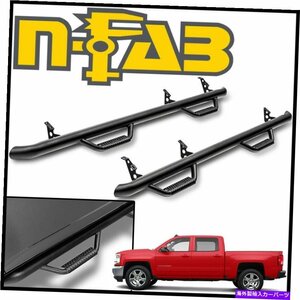 Nerf Bar n-fab nerf barsキャブの長さステップバー2014-2018シボレーシルバラード1500クルーキャブ N-FAB Nerf Bars Cab Length Step Bar