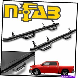 Nerf Bar n-fab nerf barsキャブの長さステップバーフィット2009-2015ダッジラム1500クルーキャブ N-FAB Nerf Bars Cab Length Step Bars