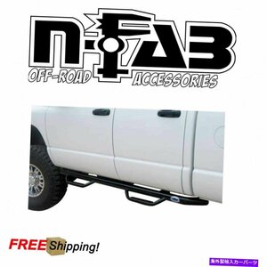 Nerf Bar n-fabキャブの長さnerf barステップグロスブラック2007-2013 gmc sierra 1500クルーカブ N-Fab Cab Length Nerf Bar Step Gloss