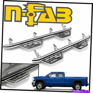 Nerf Bar n-fab nerf bars podium ssドロップステップバー2015-16シルバード2500 3500ダブルキャブ N-FAB Nerf Bars Podium SS Drop Step
