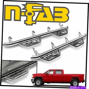 Nerf Bar n-fab nerf bars podium ssドロップステップバーフィット15-16シルバラド2500 3500クルーキャブ N-FAB Nerf Bars Podium SS Drop