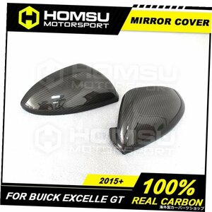 Bui-ck Ex-celleGT用カーボンファイバーミラーカバーリアビューミラー2009-2016交換用サイドミラー Carbon Fiber Mirror Cover For Bui-ck