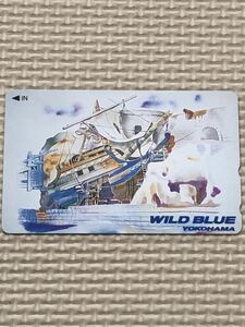 [ unused ] telephone card wild blue Yokohama boat 