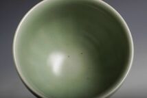 7733 中国陶器 青磁蓮弁杯 小杯 小碗 茶道具 煎茶 酒器 検:青瓷 青瓷 龍泉窯 官窯 中国 古玩 唐物_画像6