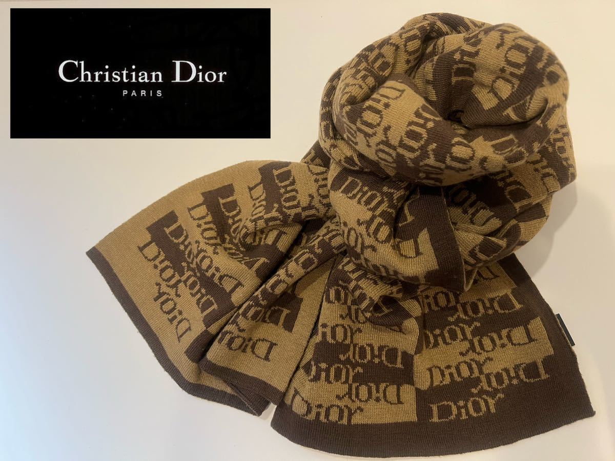 ☆未使用☆ Dior クリスチャン ディオール マフラー ストール ウール 羊毛 - clinicacampinas.com.br