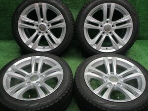 中古 ホイールタイヤ 4本 225/45R17 2017年製 8分山 MAK ビマー スタッドレス タイヤ ピレリ アイスアシメトリコ