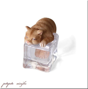 ICE ANIMALS キャットジンジャー 置物 オブジェ ネコ 猫 パタミン