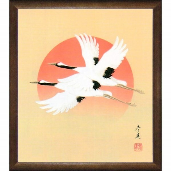 絵画 日本画 竹内敏彦(春光) 動物画 雨後 雀 F10 送料無料 ホビー、カルチャー 美術品 日本画