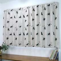 遮光カーテン かわいい猫柄 アイボリー 幅100cm×丈150cm2枚 日本製 プリーツが綺麗な形態安定加工_画像6