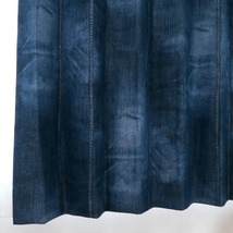 遮光カーテン デニム柄 幅150cm×丈115cm2枚 日本製 プリーツが綺麗な形態安定加工_画像4