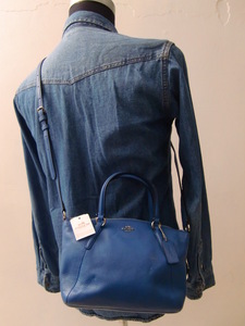  free shipping! new goods unused! Coach COACH 2way handbag shoulder bag F57563 blue leather bag diagonal .. possibility 