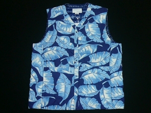  new goods [Nanamicana Nami ka]SpringHybritVest down vest L(XL) blue leaf \28600