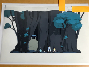  ценный очень редкий прекрасный товар # Tonari no Totoro # цифровая картинка исходная картина # Miyazaki . Ghibli # Satsuki *mei сестры to Toro # номер есть 