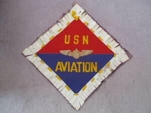 40s ～ ビンテージ　USN　U.S.NAVY AVIATION　敷物 ?　バナー ?　1940s～　