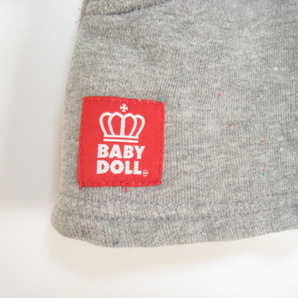 BABY DOLL ベビードール キッズ 子ども 女の子 オーバーオール スカート 灰色 グレー サイズ90 ロゴ ワッペン 刺繍の画像4