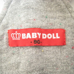 BABY DOLL ベビードール キッズ 子ども 女の子 オーバーオール スカート 灰色 グレー サイズ90 ロゴ ワッペン 刺繍の画像8