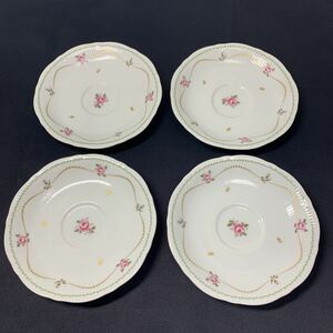 ★大阪堺市/引き取り可★Noritake ノリタケ ソーサーのみ 4枚セット 花柄 直径約14.5cm 高さ2.5cm 予備 入れ替え 飾り★