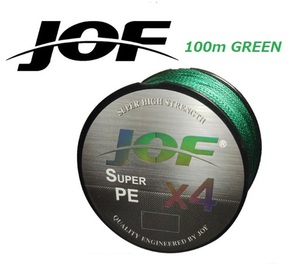 ×4 PE линия (1.5 номер )100m [JOF] зеленый цвет рыболовный нить 