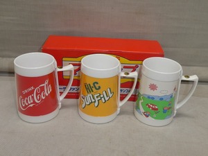 ★昭和レトロ 1983年 コカ・コーラ マグカップ 3個セット HI-C Sunfill 3種類★レトロポップ