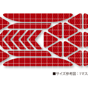 【NEW】反射ステッカー22枚セット (レッド) 再帰反射タイプ 反射板代用 ドア バックドア 追突防止 ハニカム柄 赤 屋外耐候の画像2