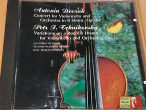 CDロストロポーヴィチ・カラヤン/ドヴォルザーク：チェロ協奏曲ロココの主題による変奏曲