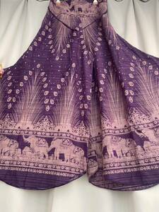 {SALE}[ new goods free shipping ] man and woman use Thai pants cotton pants wide pants free size purple light purple ...