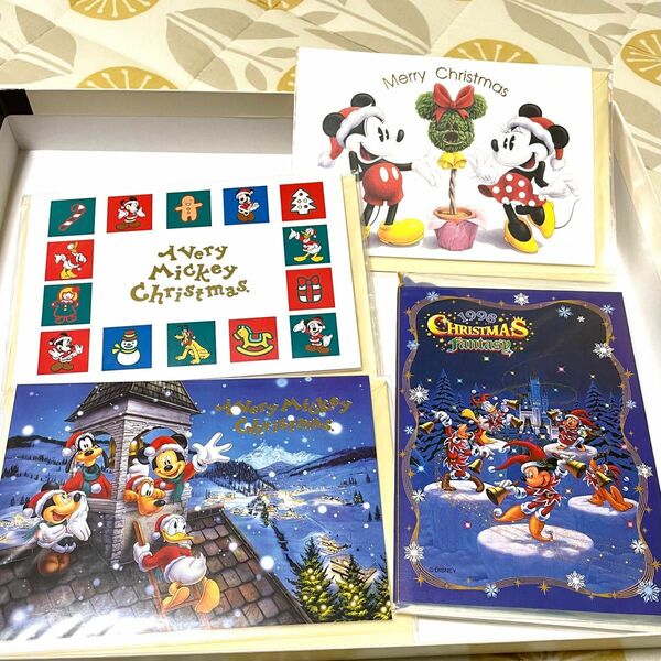 レア Disneyキャラクター クリスマスカード 4種セット 新品未開封 超美品 激安 ミッキーミニー クリスマスカード