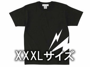 XXXLサイズ LIGHTNING BOLT サイドプリント T-shirt BLACK/3xl稲妻雷カミナリ族大きめサイズビッグサイズ超特大ゆったりアメリカンバイク