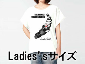 Ladies'sサイズ THE HELMET UNDERGROUND Tシャツ WHITE/レディース女性用バイクパーツモーターサイクル自動二輪オールドスクールスクーター