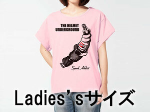 Ladies'sサイズ THE HELMET UNDERGROUND Tシャツ BABY PINK/レディース女性用バイカーアンディーウォーホールツーリングライダーバイク単車