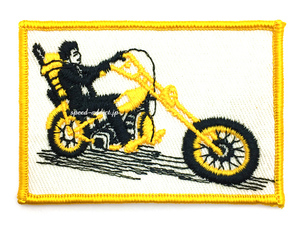 70's VINTAGE CHOPPER WAPPEN GOLD/ビンテージチョッパーワッペンハーレーチョッパーバイクアメリカンバイクウエストコーストチョッパーズ